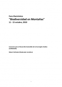 eForo Biodiversidad de Montañas